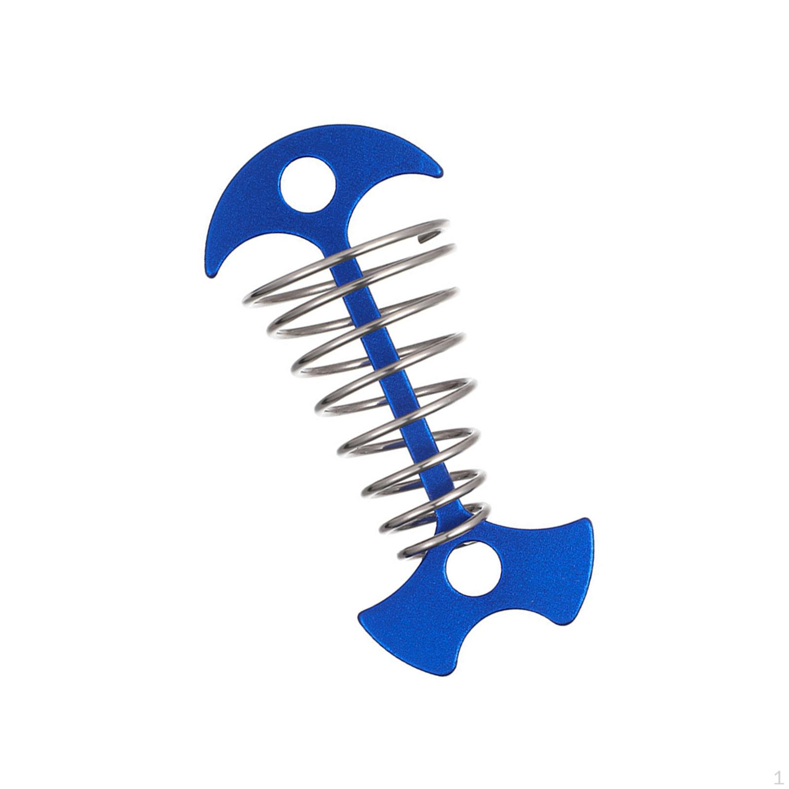 Aluminium Alloy Fishbone Tent Stakes Deck Anchor Pegs with Spring Rope Buckle Hook Cord Adjuster