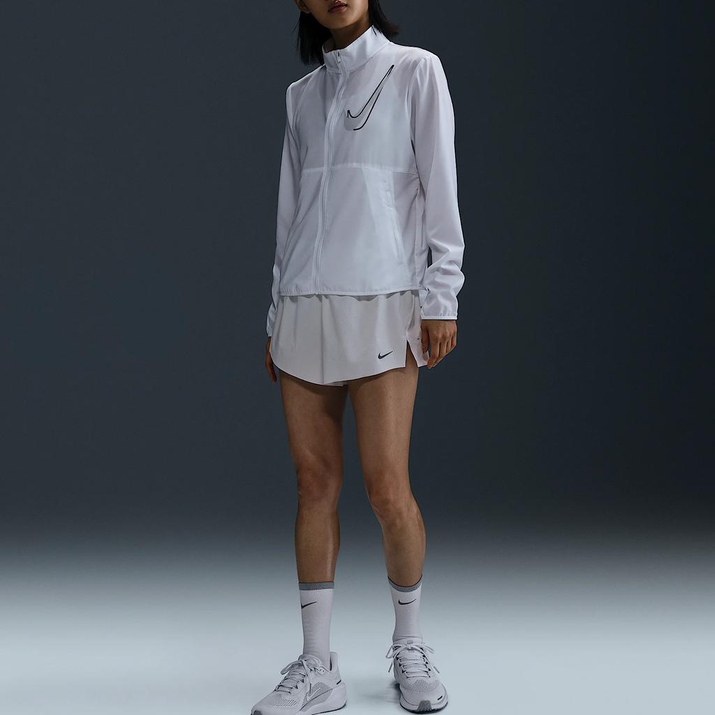 Nike FW24 Comfortable Versatile Zip Long Sleeve Jacket Women Jackets White HJ2229-100