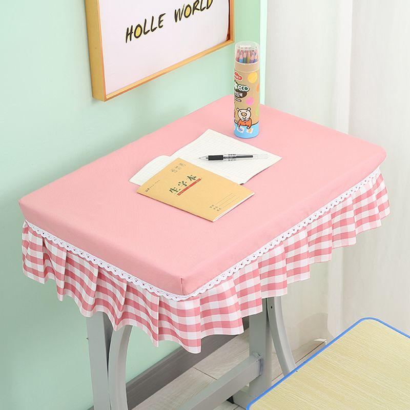

For Kindergarten Tablecloth Waterproof Oil-Proof Washable Rectangular Table Cover Cover Fabric Graduation Ceremony Wooden Table Table Cover Fresh powder 1 Backrest Cover (without skirt)