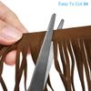 Uxcell 2 Yards 4" PU Leather Fringe Trim, Double-Sided Leather Lace Tassel Fringe for DIY Sewing Dress Craft Skirt Decoration, Coffee Brown