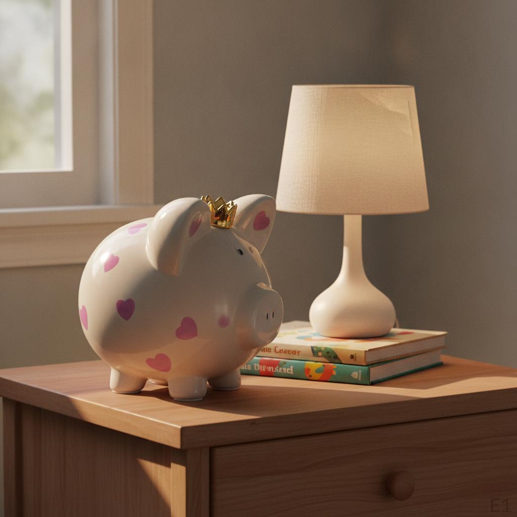 Ceramic Crown Piggy Bank for Kids and Adults