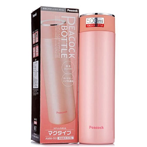 Peacock Peach Puff Stainless Steel Water Bottle, 500ml, AMM-50 PE