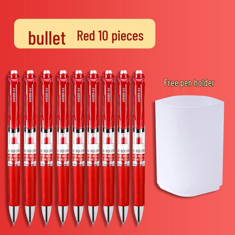 Student Special Red Gel Pen: Push-Type Correcting Pen for Homework & Signatures