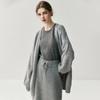 Women's Alpaca Cashmere Blend Collarless Cardigan - Thickened Long Sleeve Sweater for Fall/Winter