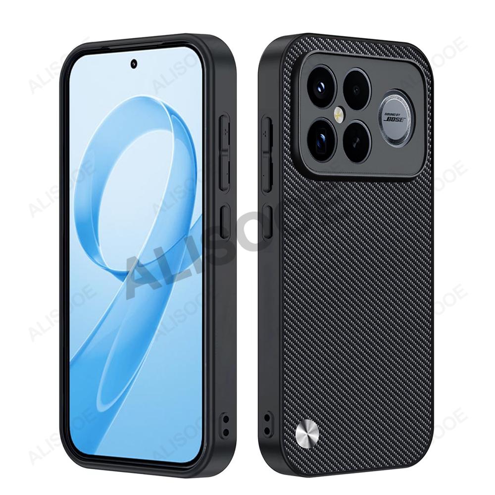 

Для POCO F8 Ultra / POCO F8 Pro F7 F6 F5 Pro Чехол-крышка Модная текстура из волокна ПУ-кожа и Пластик Защитная задняя крышка Capa Funda for POCO F8 Pro