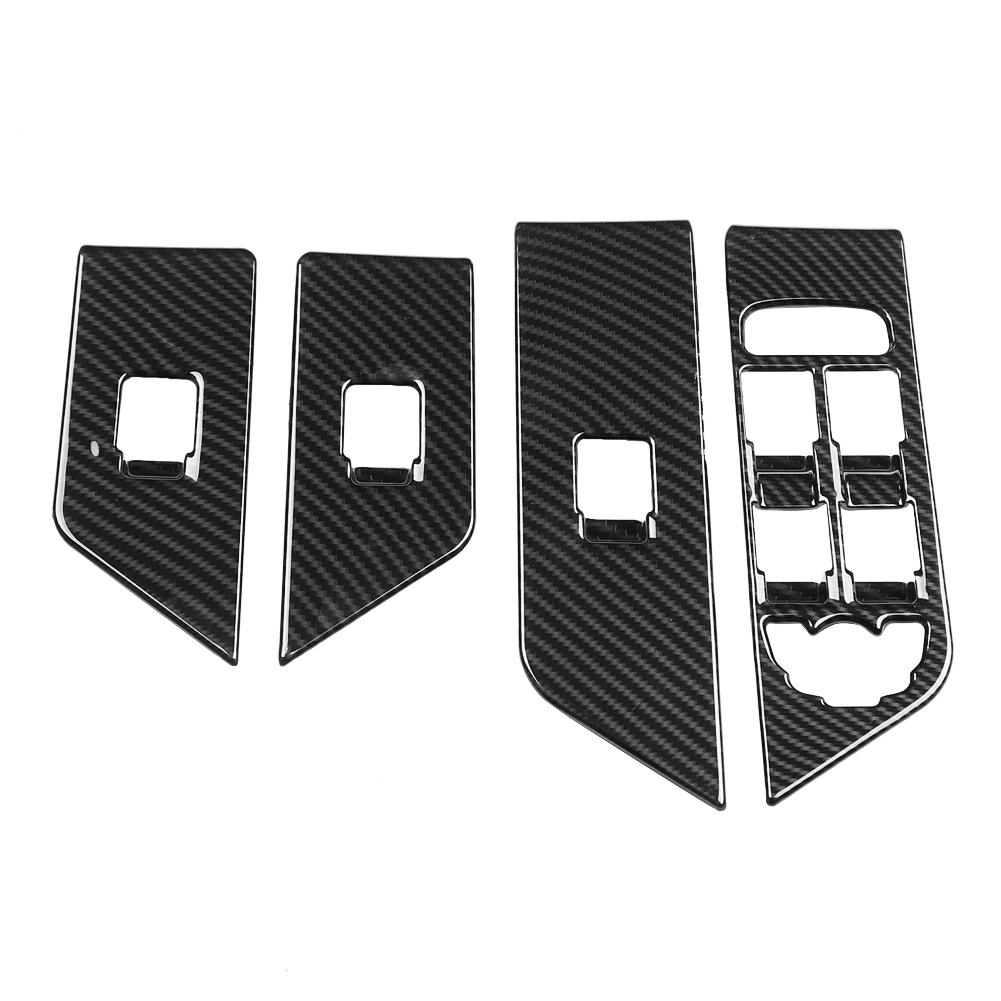 4Pcs Carbon Fiber Window Lift Button Cover Trim Frame for Land Rover Range Rover Evoque 1217