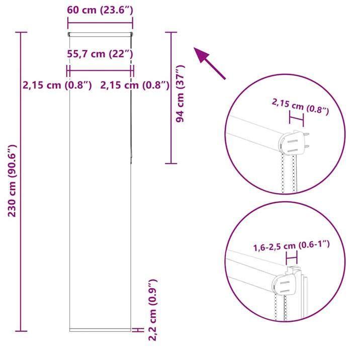 VidaXL Blackout Roller Blind Fabric Width 55.7 Cm Polyester, Day and Night Blind, Kitchen Blind, Blind 4011588