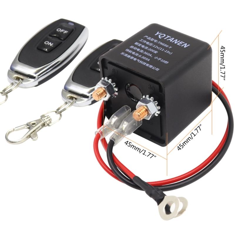 Fernbedienbarer Batterietrennschalter für Autos, Wohnmobile, Lkw DC12V 200A Kabellose Fernbedienung Diebstahlschutz Einfache Bedienung