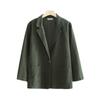 Women's Lapel Long Sleeve Twill Blazer Loose Plus Size