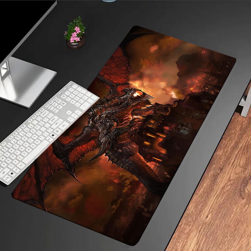 Dragon's Fiery Warcraft game Mouse Pad, Rubber Base, Mouse Pad for Gamers and Office Use, Gaming Desk , Easy To Clean Mat Christmas fan gifts