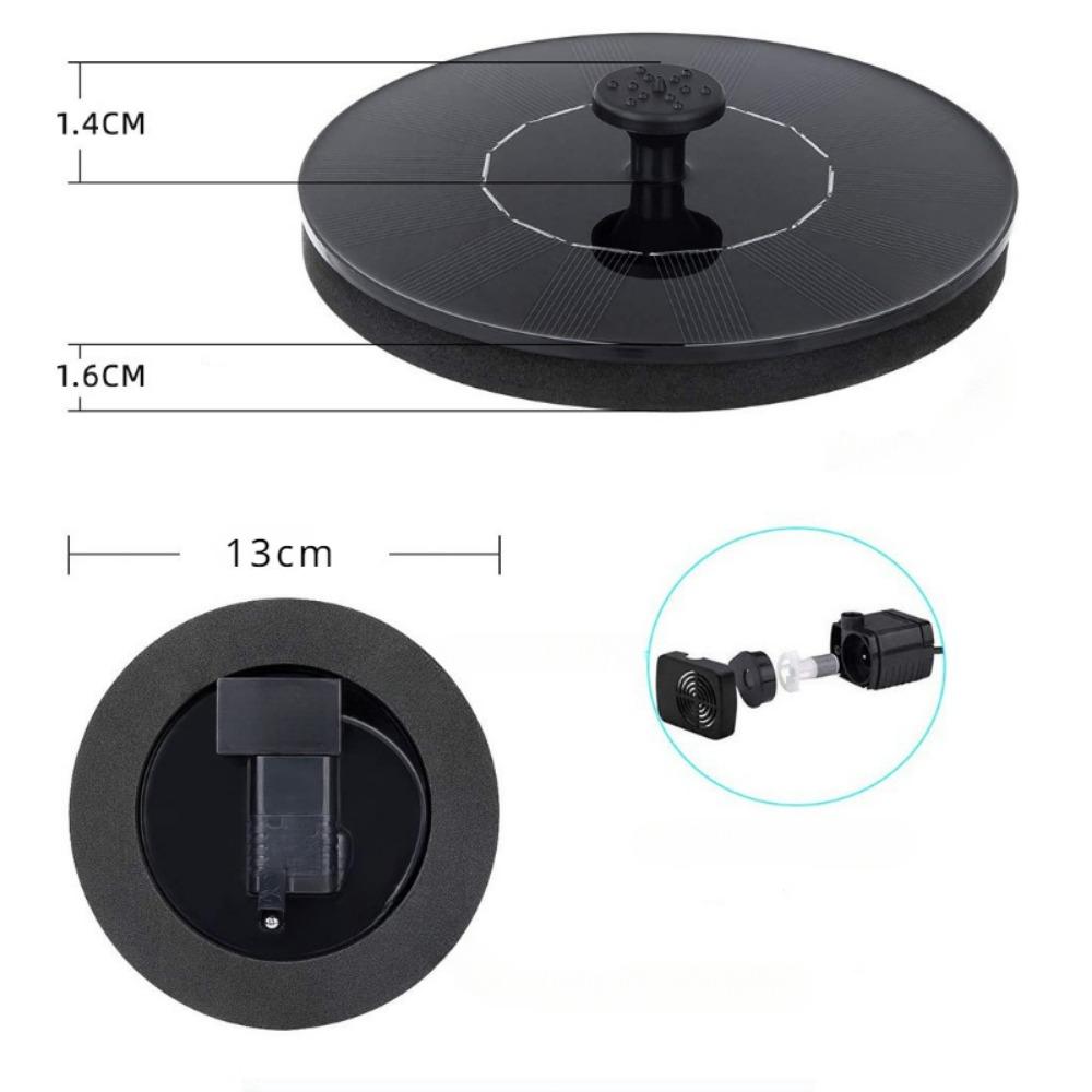 1 szt. Fontanna Solarna, Materiał Plastikowy, Ładowanie Solarne - Adaptacyjna Konstrukcja Przepływu Wody do Dekoracji Ogrodu Zewnętrznego