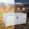 Underbody Truck Box, 36"×24"×24" Pickup Storage Box, Heavy Duty Aluminum Diamond Plate Tool Box with Lock and Keys, Waterproof Trailer Storage Box