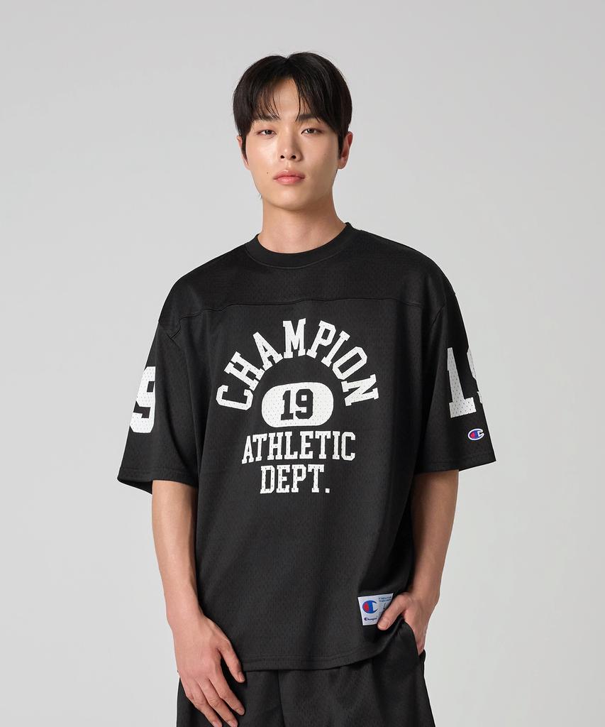 CHAMPION College Mesh Football Jersey T-Shirt Black