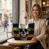 Cool Skull Print Tote Bag Trendy Casual Shoulder Bag for Daily Use