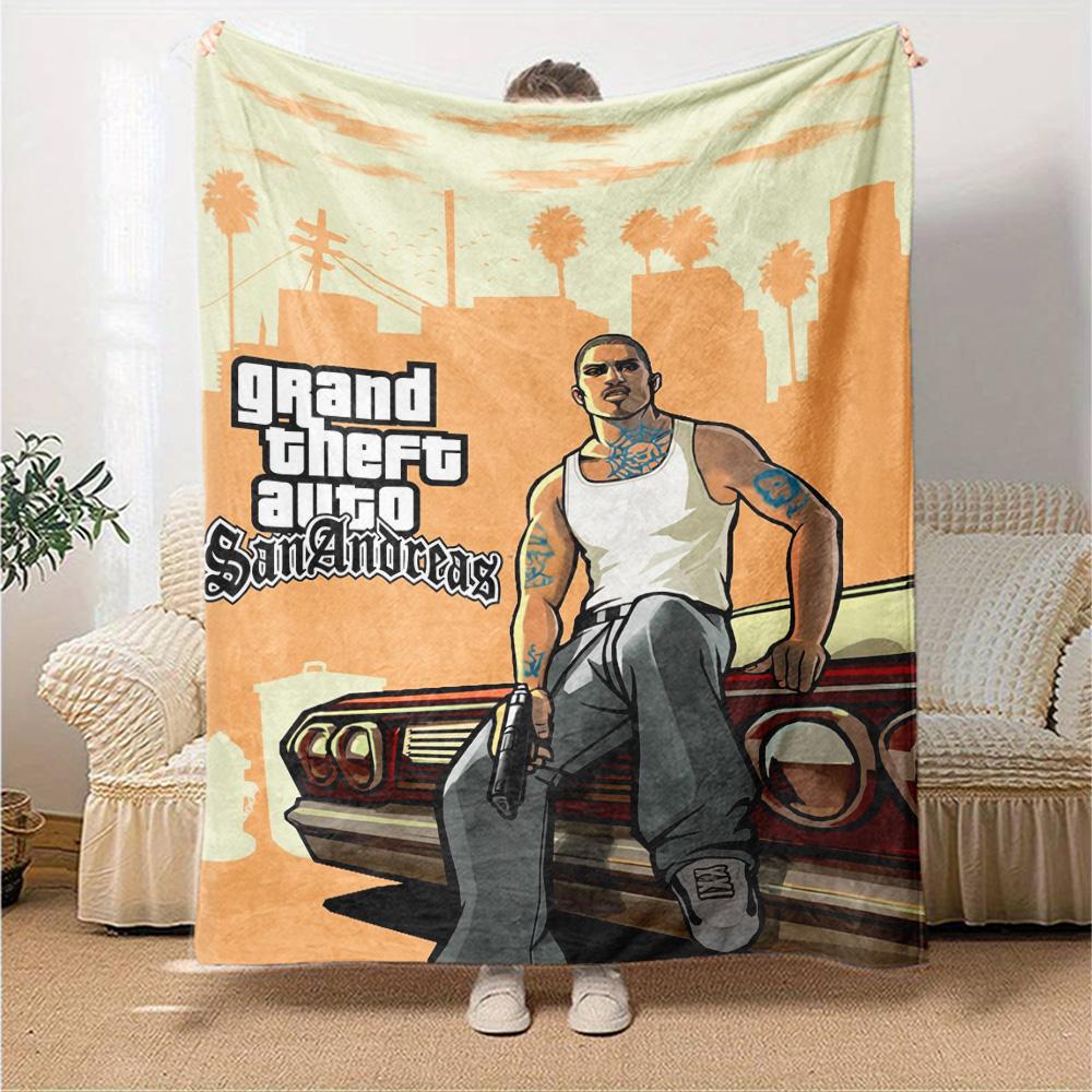 Gta Blanket Warmthful Decor Perfect for Sofa Bed Office for All Seasons Digital Print Suitable for Gifting Relatives and Friends