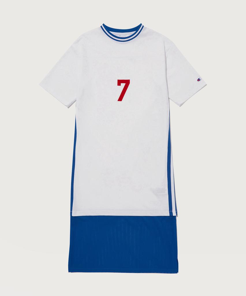 Champion Women'S Mesh Color Block Jersey Dress White