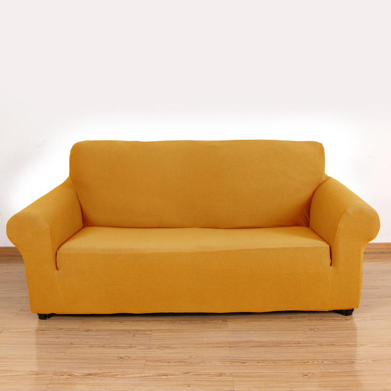 

Elastic Fleece Corn Kernel Sofa Cover - Universal Solid Color Full Cover 1-seater (90–140 cm) золотой