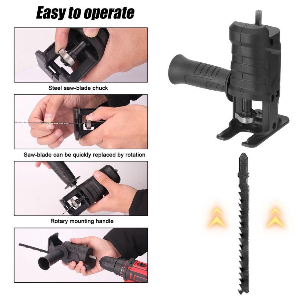 Anti Slip Guard Reciprocating Saw Adapter Electric Drill Converter for Wood PVC Pipe Metal Cutting