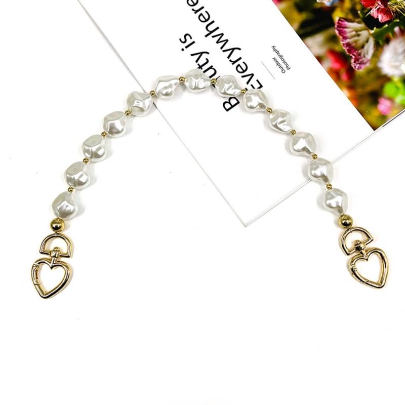 Bag Strap Extender Short Imitation Pearl Purse Chain Strap Replacement for Shoulder Crossbody Bag