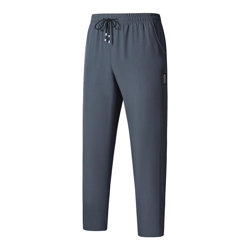 

Men s European Summer Ice-feel Breathable Casual Pants - Loose, Straight-leg, Versatile, Trendy Sportswear S темно-серого