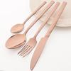 16pcs Black Dinnerware Set Knife Fork Coffee Spoon Cutlery Set Mirror Stainless Steel Flatware Western Party Kitchen Tableware