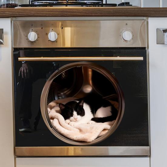 Yousheng 1/6Pcs Simulated Animal Sticker Waterproof PVC Self-Adhesive Dog Cat Rabbit Home Appliances Oven Refrigerator Washing Machine Decorative