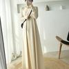Versatile Solid Color Long-Sleeved Dress - Autumn/Winter Loose Fit with a Design Focus