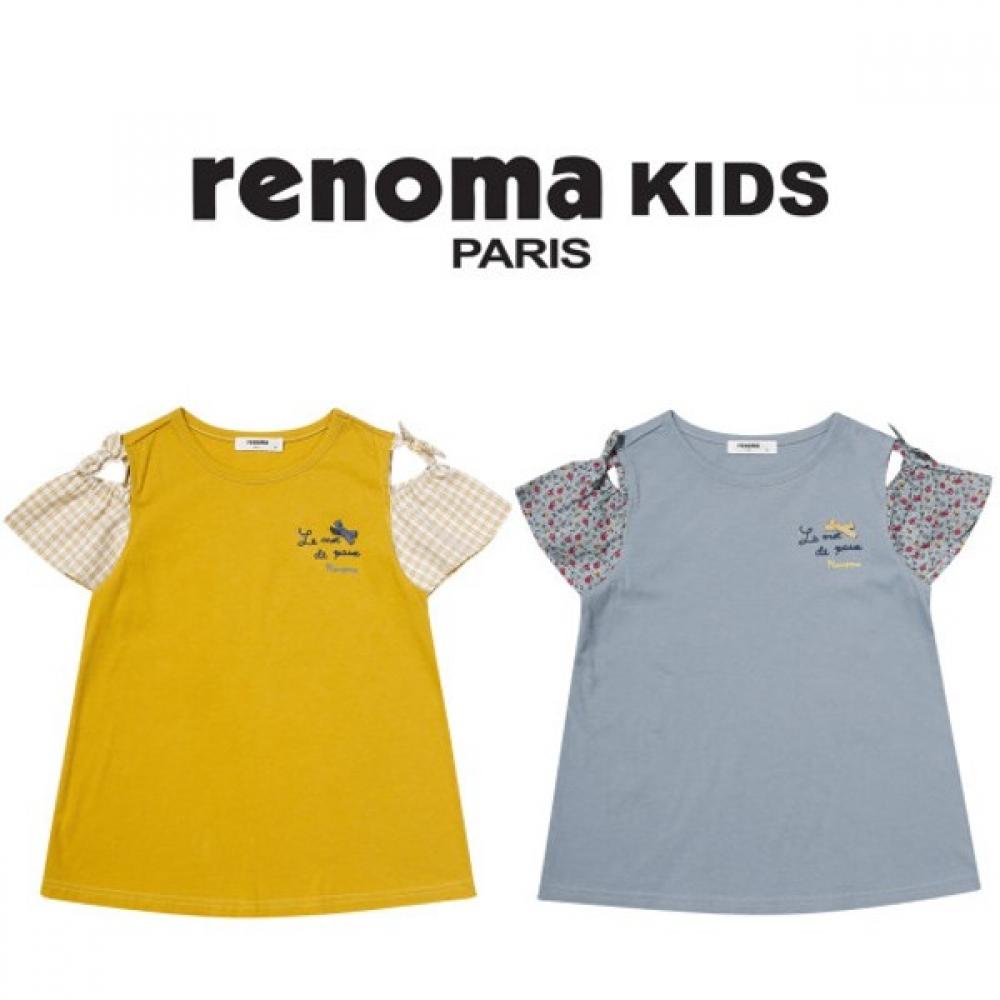 

[RenomA Kids] RenomA Kids Girls Ribbon PoinT A Line SpliT T shirT Blue Blue/110