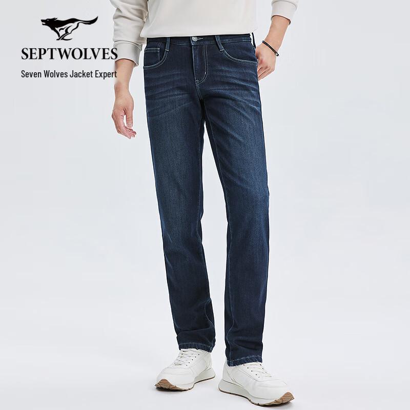 

SEPTWOLVES Мужские джинсы прямого кроя на флисовой подкладке 38