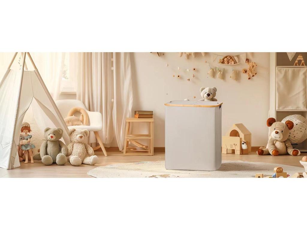 Foldable Waterproof Laundry Basket for Bathroom, Large Fabric Dirty Clothes Storage.