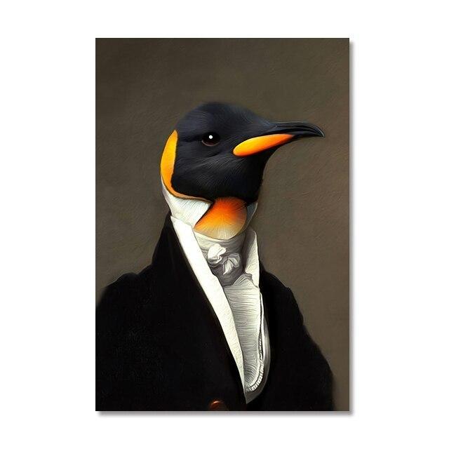 Vintage Flamingo Lion Panda Stag Panther Tiger Canvas Painting Animal Portrait Poster Print Renaissance Wall Picture Home Decor No Frame