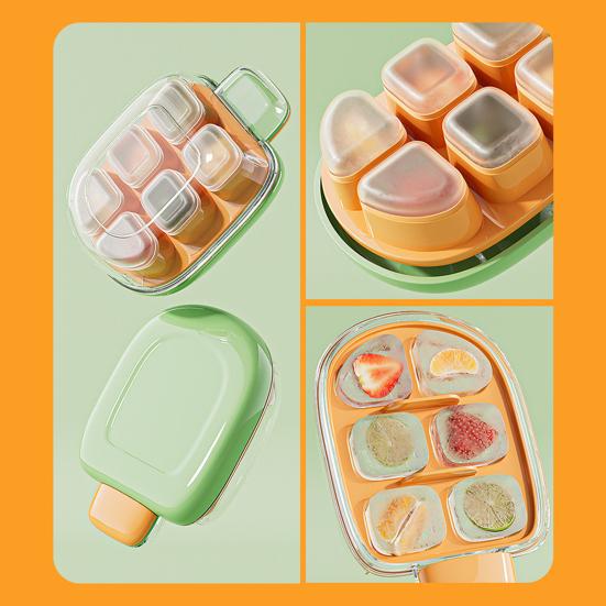 Food Grade Plastic Ice Maker with Sealed Lid Ice Cube Tray Storage Box Push Release Odorless Summer Cooling Ice Maker for Kitchen