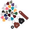 28Pcs Guitar Pick Set PU Leather Celluloid 3 Kinds Thickness Instrument Accessories