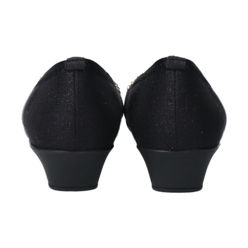 Bridget Birkin Walk Chain Motif Walking Pumps, Women's, 545227, Black, Size 24.0 cm