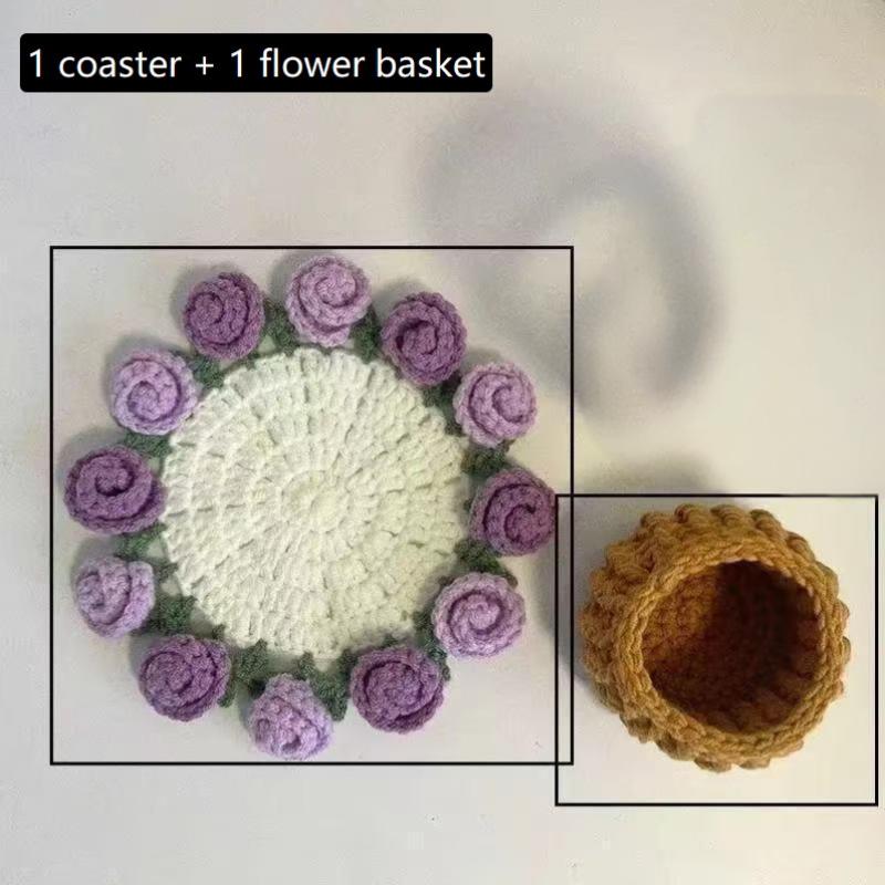

Мини букет роз Подставка Крючком Подставка Цветок Розы Подставка Под Горячее Подставка Под Чашку Подставка Под Чай Подарок на День Матери Вязаный Цветок A3