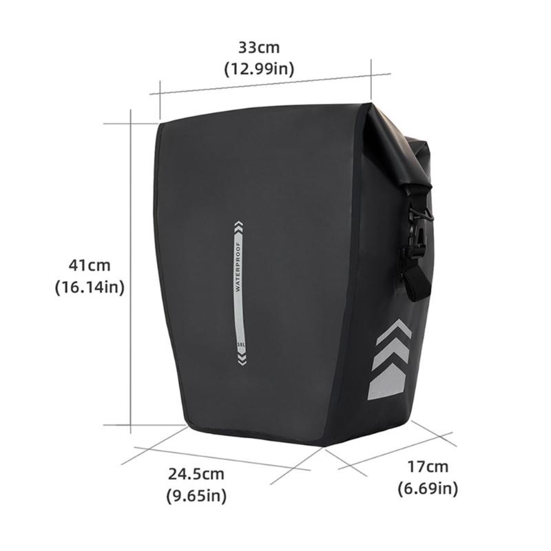 Water Resistant Bicycles Commuting Bag Double Side Saddles Bag with Reflective Trim Luggage Carriers Panniers Bag