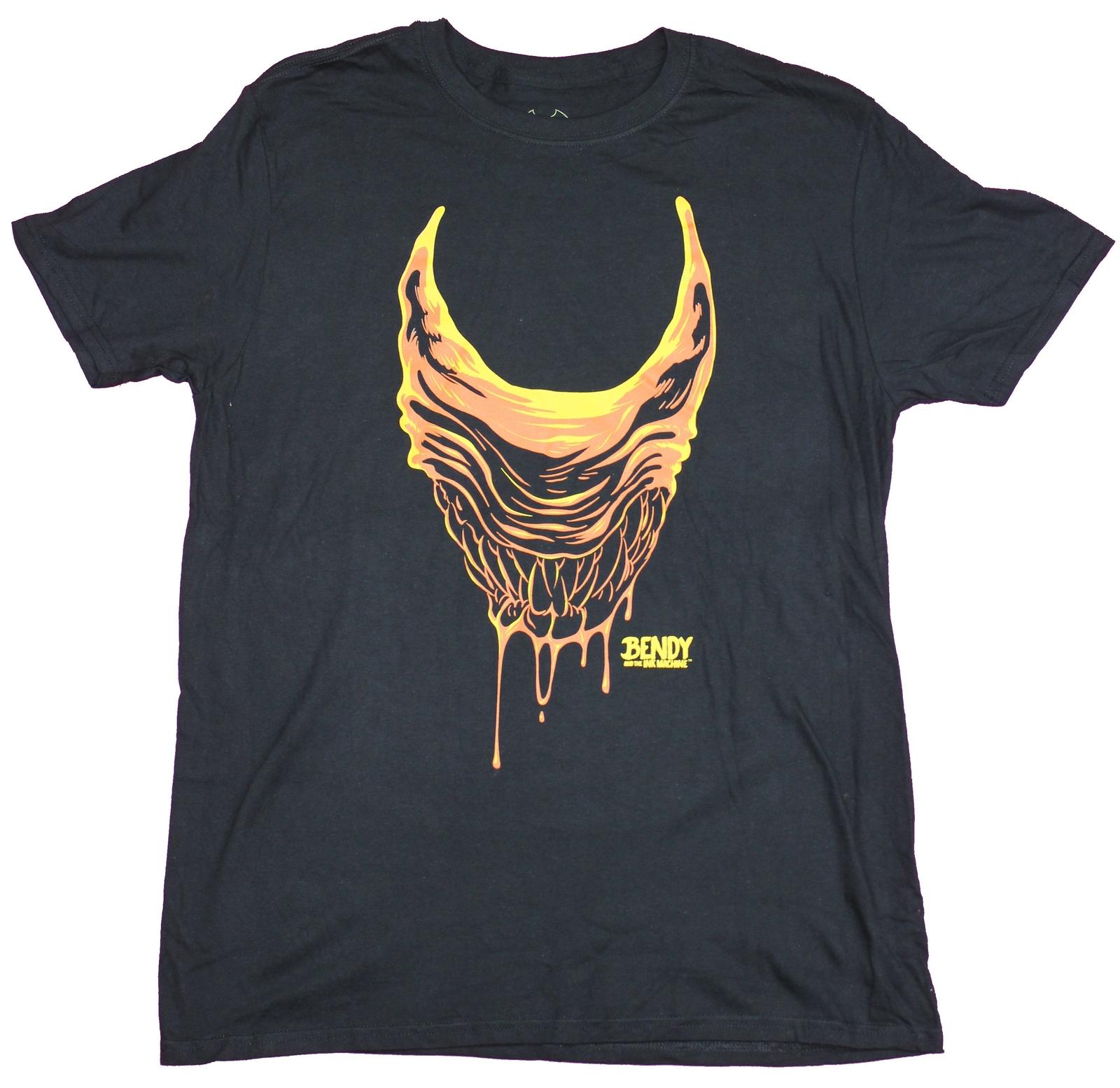 Bendy And The Ink Machine Mens T-shirt Scary Dripping Ink Smile Image M
