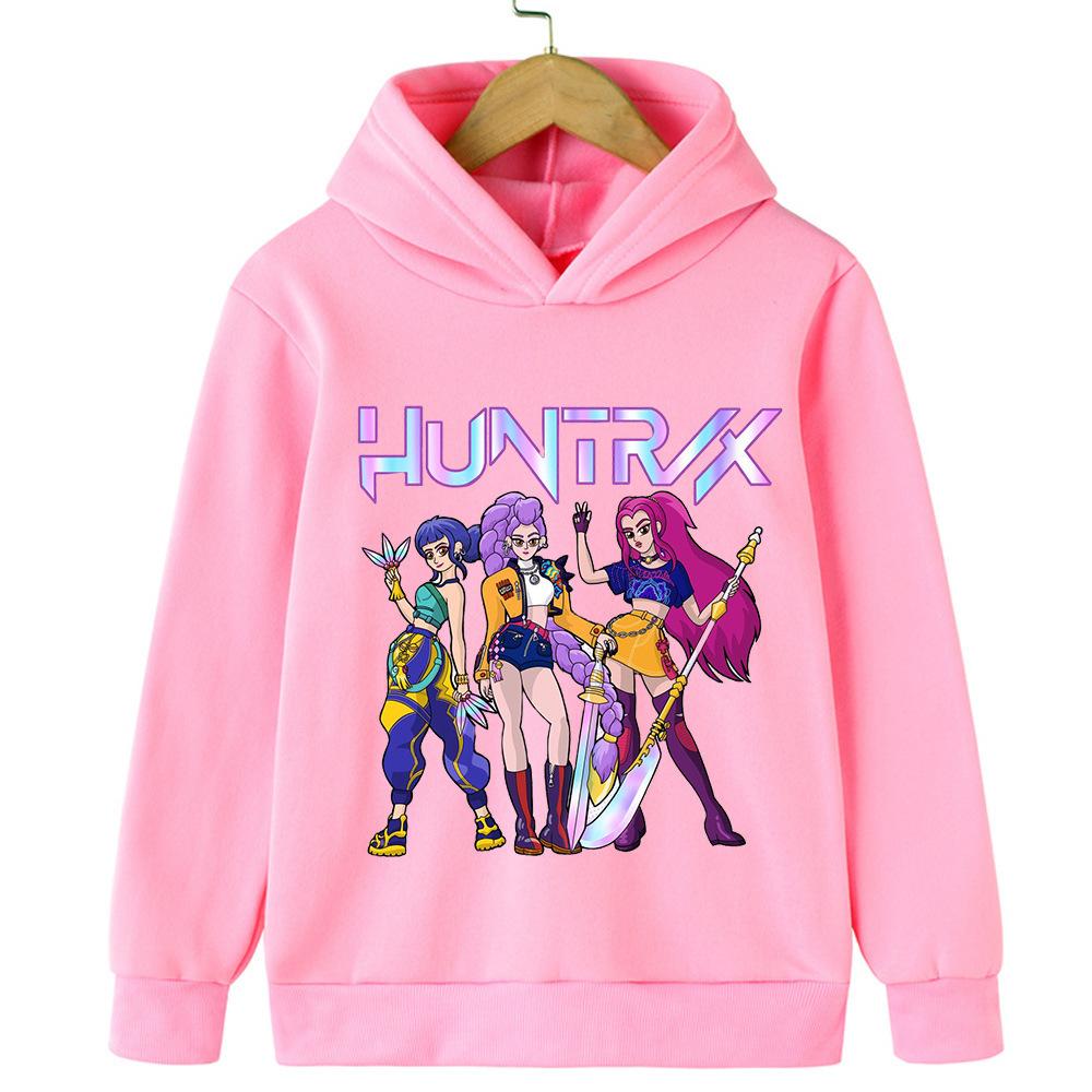 Autumn Winter Printed Hoodies Kpop Demon Hunters Pattern Casual Warm Sports Long Sleeved Children's Boy and Girl Kids Unisex Hooded Sweatshirts