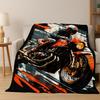 Koc flanelowy do wyścigów motocyklowych i samochodowych Off Road, miękki, ciepły koc do sypialni, pokoju, salonu, łóżka, podróży, na kemping, piknik, prezent dla dziecka