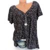 Women's T-Shirts Short Sleeve Loose Tops Floral V Neck Summer Tshirt Comfortable Tees for Female