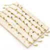 Fresh Natural Stone Bead Pendant Bracelet with Gold-Plated Irregular Chain for Women