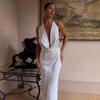2026 Spring European & American Halter Slim Open-Back Strappy Dress