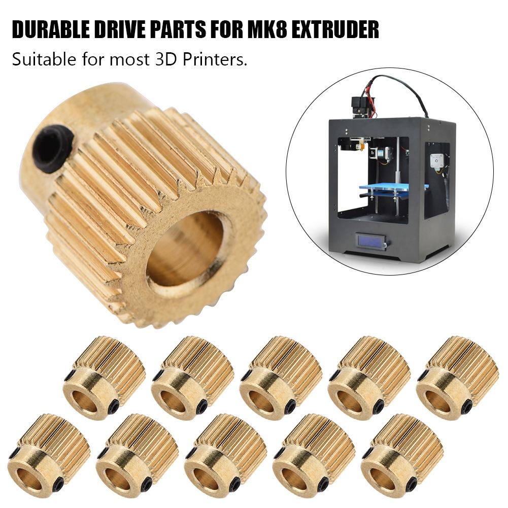 10pcs 3D Printer Accessories High Quality Brass Drive Gear for MK7 MK8 Extruder 26 Teeth