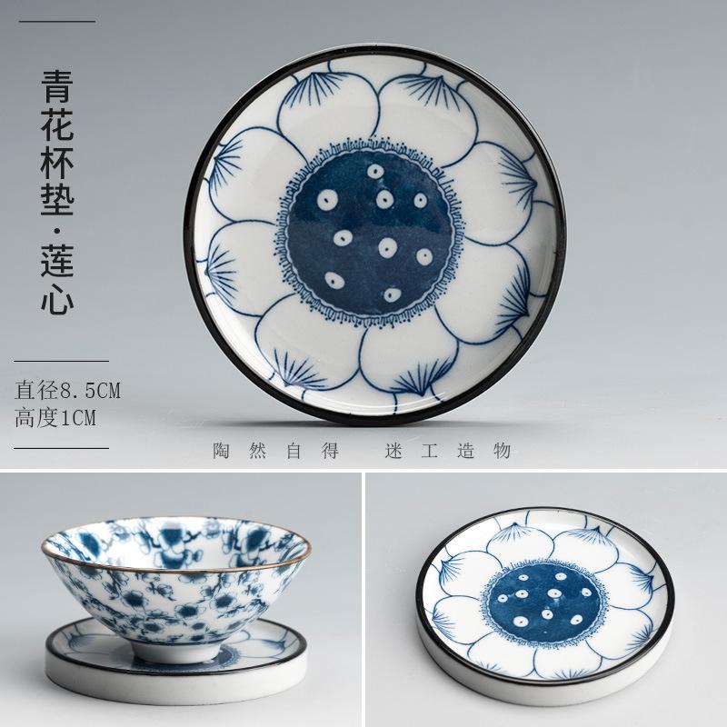 Retro Modrý a Bílý Porcelánový Jídelní Talíř Kulatý Talíř na Ovoce Keramická Vařicí Mísa Květinový Vzor Dezertní Talíř Kuchyňské Nádobí