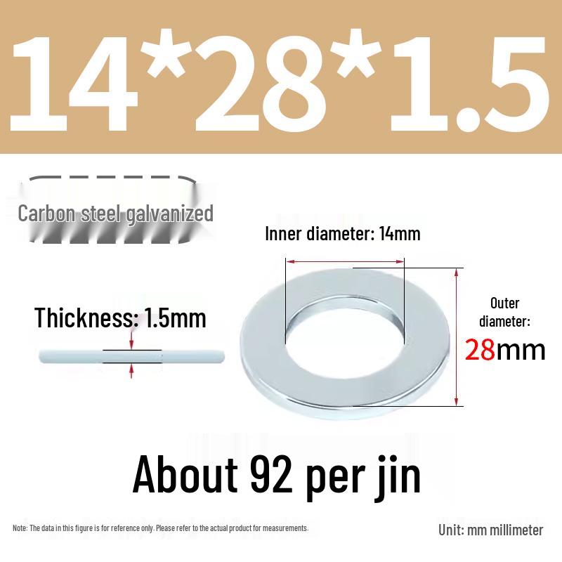 Oversized Thickened Galvanized Iron Flat Washer M2M3456810-M6