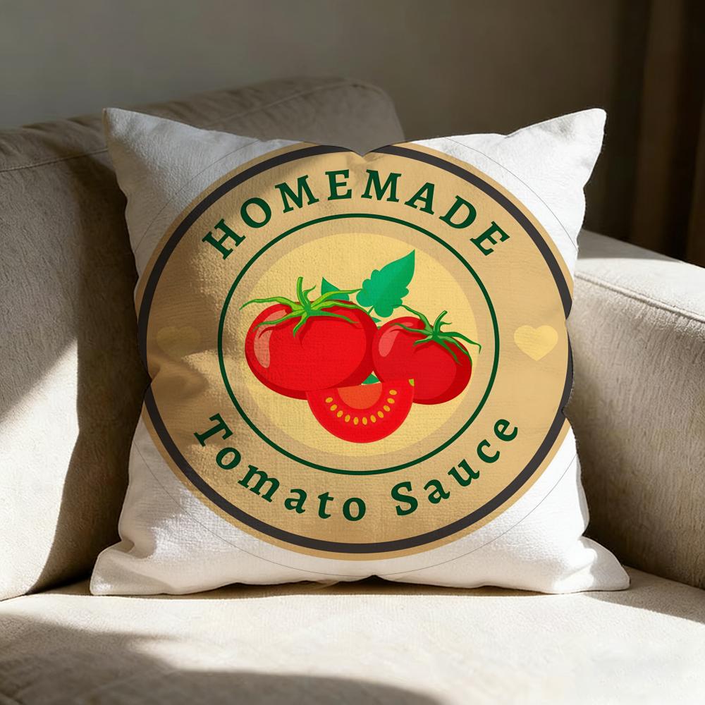 Funny Kketchup Label Pillow Case Linen Pillow Covers Cover For Couch Living Room Bench Patio Floor Linen Home Decor