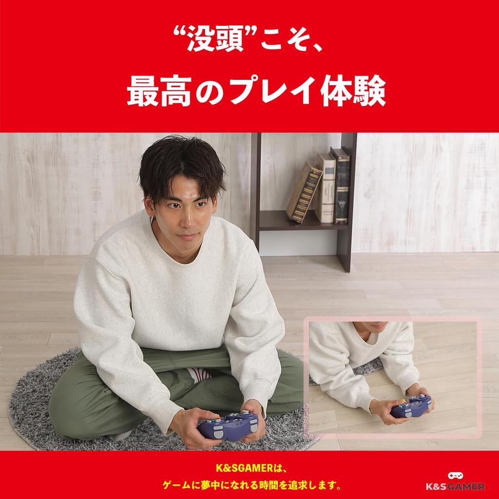 controls x controller for 2 USB charging support compatible [GC-style Wireless] GameCube-style Switch/Switch Vibration, Turbo, PC/Steam (Navy)