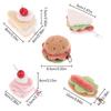 Kawaii Simulation Food Plush Keychain Creative Sandwich Hamburger Cake Keyring Bag Pendant Key Accessories Couple Gifts