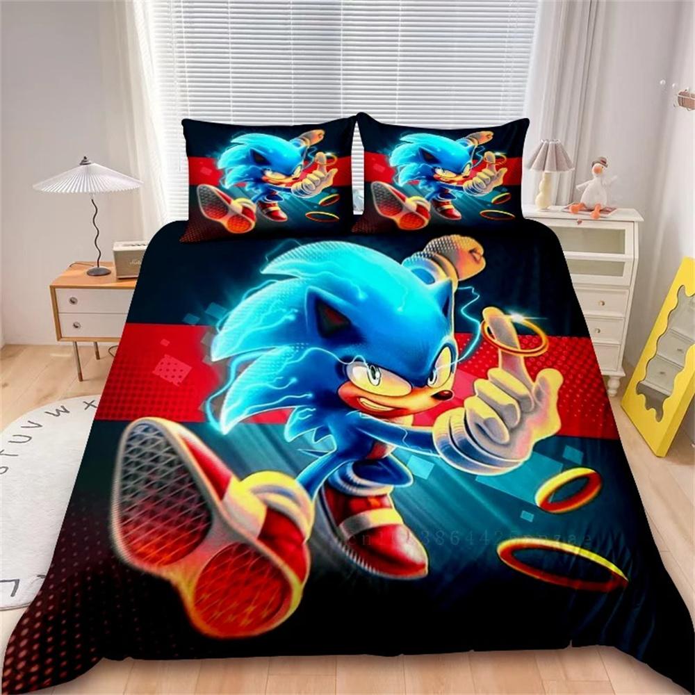 Anime Hedgehog Duvet Cover Set Ssonic Bedding Set Quilt Cover Cover For Bedroom Dormitory Decor Holiday Gifts Queen King
