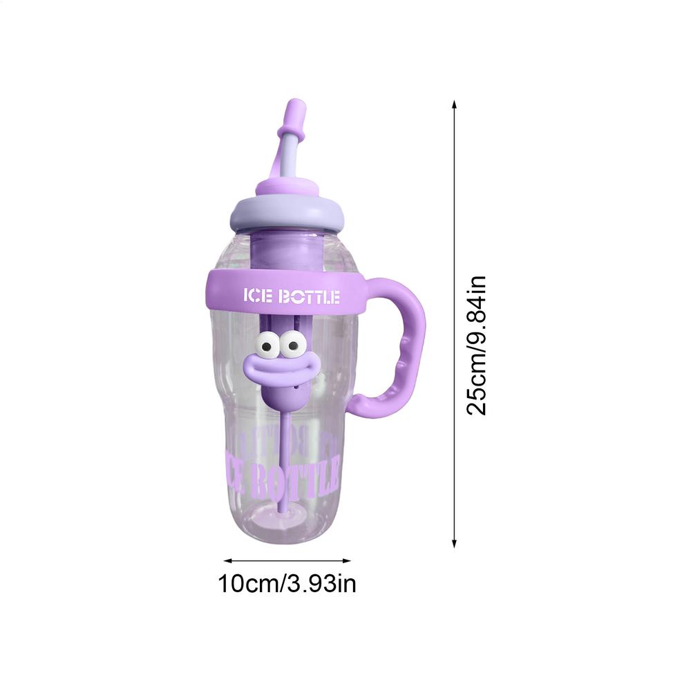

Straw Water Bottle Large Water Bottles With Straw Cartoon Flask Leak-Proof Container Drinking Cups Reusable Large Capacity фиолетовый